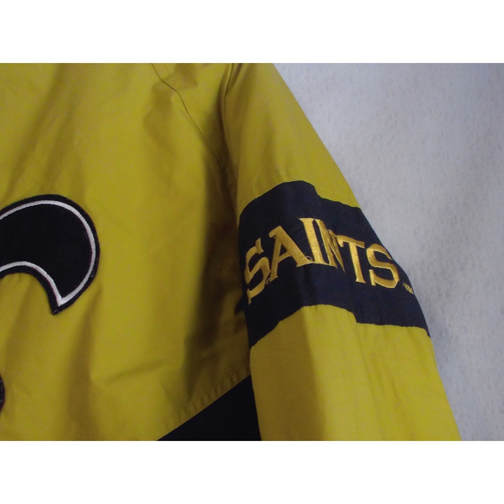 NFL Vintage New Orleans Saints NFL Puffer Jacket Yellow Black Mens XL - Picture 3 of 12